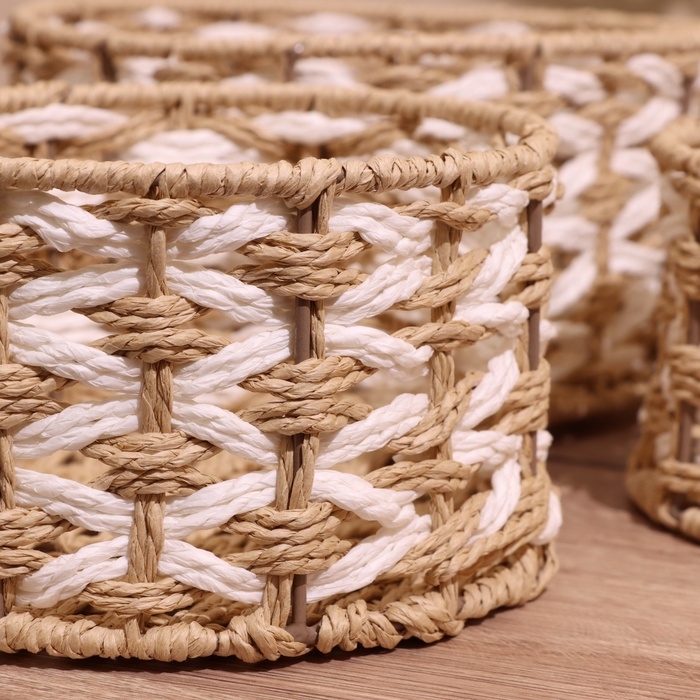 Набор плетёных корзин, 3 шт, 23х19х15 см