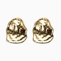Серьги металл &laquo;Мятые&raquo;, цвет золото