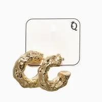 Серьги пластик &laquo;Мятые&raquo; кольца, цвет золото