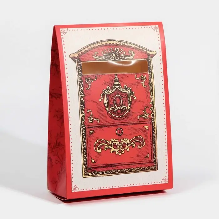 Коробка подарочная новогодняя складная &laquo;Ретро&raquo;, 15 х 7 х 22 см, Новый год