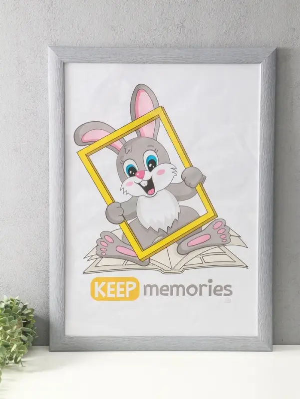 Фоторамка для фото 50х70 см "Luxe Elegance" пластик, серо-голубой, (пластик экран)