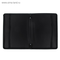 Папка для чертежей и рисунков для художников А3, 470 х 350 х 40 мм, с ручками, каркасная, текстильная, "Вдохновение" 2В31, с внешним карманом, белый горох