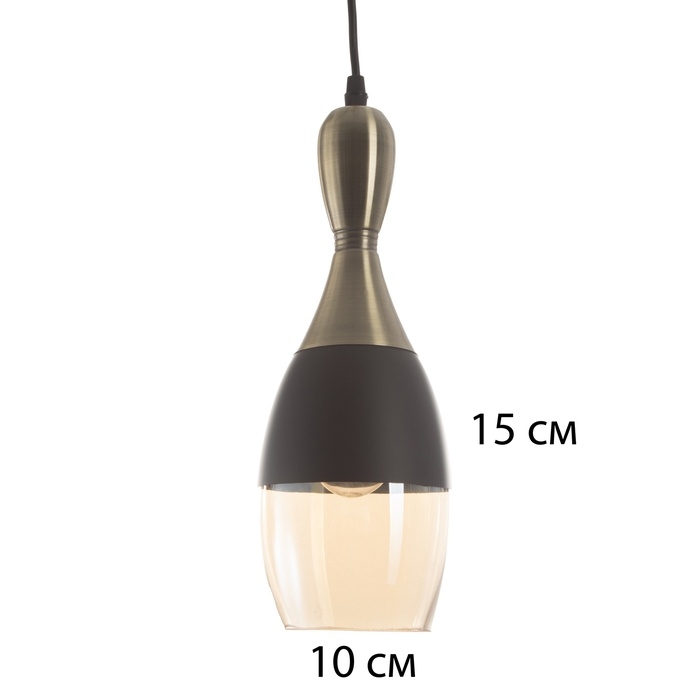 Светильник "Лорд" 1х40Вт Е27 бронза/черный 12х12х34(134)см