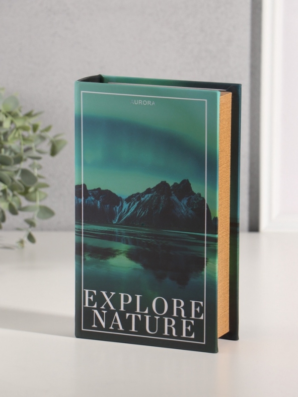 Сейф-книга дерево кожзам "Полярное сияние" 21х13х5 см