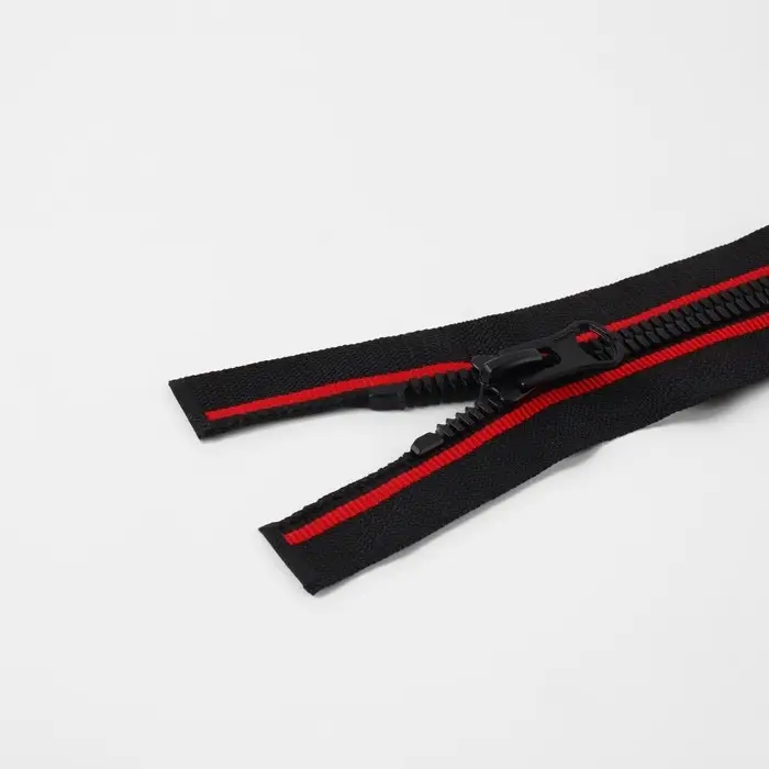 Молния &laquo;Трактор&raquo;, №8, разъёмная, замок автомат, 80 см, чёрная, красная