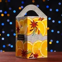 Подарочная новогодняя коробка &laquo;Апельсинки&raquo;, упаковка, 10&times;10&times;18 см