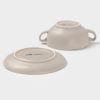 Бульонница Magistro "Potter" 255мл 15х2 цвет светло-серый с блюдцем