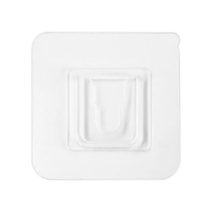 Держатель настенный, 2 шт, ТУНДРА, с клейкой поверхностью, 60х60х10 мм, прозрачный