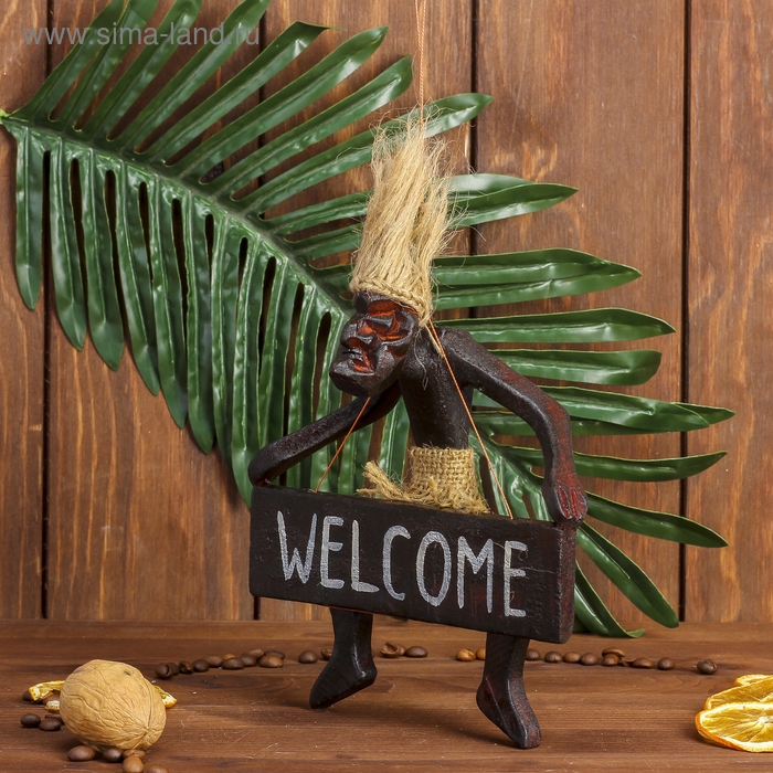 Сувенир табличка &laquo;Абориген Welcome&raquo;, 17&times;15&times;6.5 см, дерево