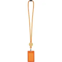 Шнурок для бейджа Tube Wood, оранжевый
