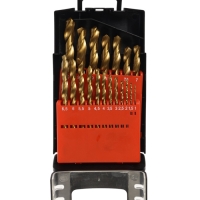 Набор свер по металлу ТУНДРА, HSS-Tin, цилиндрический хвостовик, 1 - 10 мм, 19 шт.