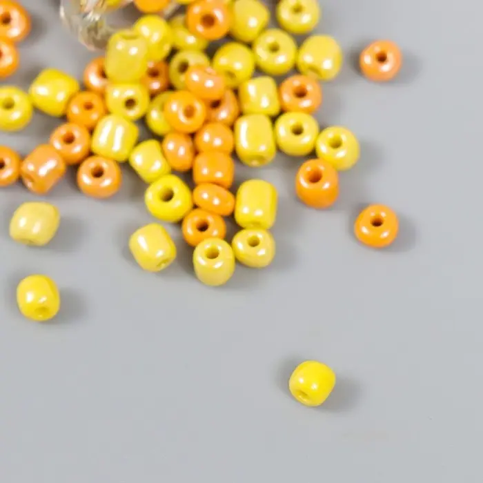 Бисер 6/0 в бутылочке "Горчица и васаби" 20 гр керамический блеск 6х2х2 см