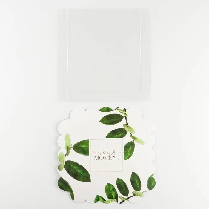 Коробка для печенья, кондитерская упаковка с пластиковой крышкой, &laquo;Эко&raquo;, 18 х 18 х 3 см