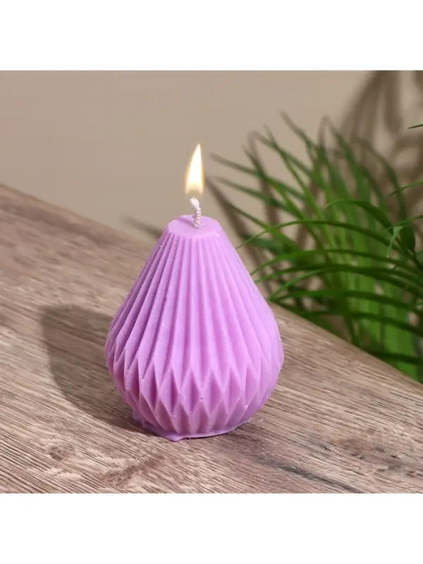 Свеча "Груша в ромбик" 6х6х8 см, соевый воск МИКС