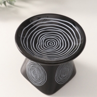 Аромалампа керамика "Водоворот" чёрная 11х11х8 см