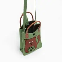 Сумка подр Коты, 12*4*17, отд на кнопке, дл ремень, зеленый