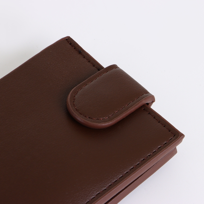 Портмоне мужское на кнопке, цвет коричневый