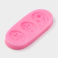 Молд новогодний &laquo;Новогодняя ёлка&raquo;, силикон, 11&times;4,8 см, цвет розовый