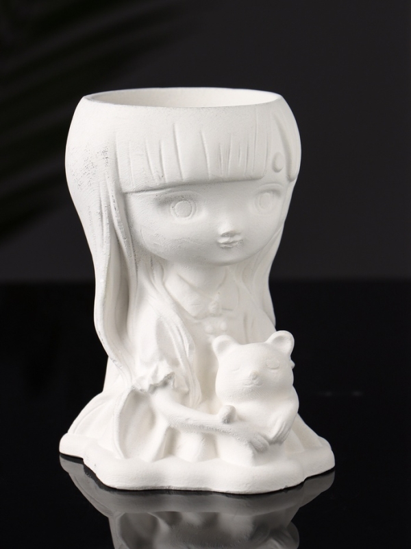 Подставка для мелочей (подсвечник) "Девочка с мишкой" 11х8х6 см