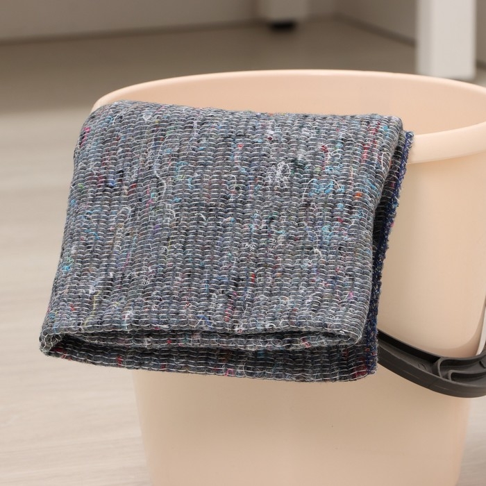 Салфетка - тряпка хозяйственная Доляна, 60&times;80 см, плотность 180 г/м&sup2;, строчка 2,5 мм, с оверлоком, серая