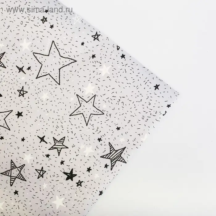 Бумага упаковочная крафтовая &laquo;Звёздочки&raquo;, 70 х 100 см