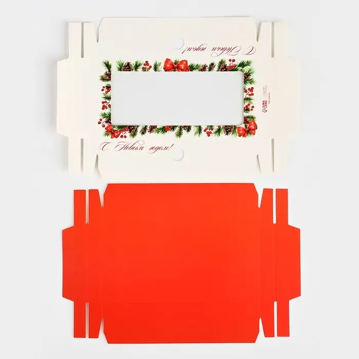 Коробка для шоколада &laquo;Новогодняя ботаника&raquo;, с окном, 9.4 х 1.7 х 18.4 см