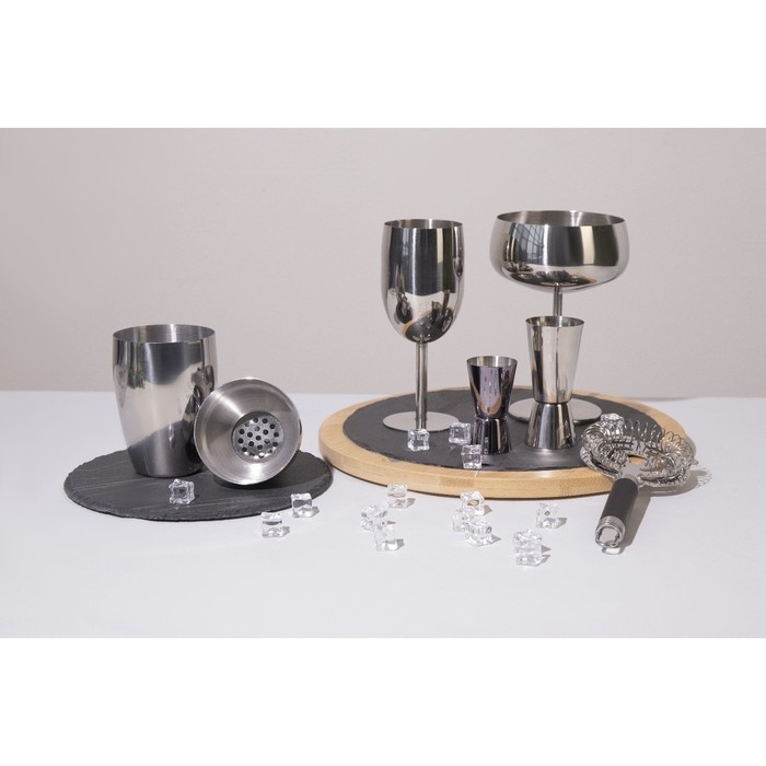 Бокал-коктейльная рюмка из нержавеющей стали, 400 мл, 16&times;11,5 см, цвет серебряный