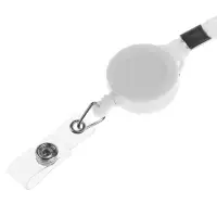 Лента для бейджа ширина-9мм, длина-85см с держателем-рулеткой 40см и петлей на кнопке, серая