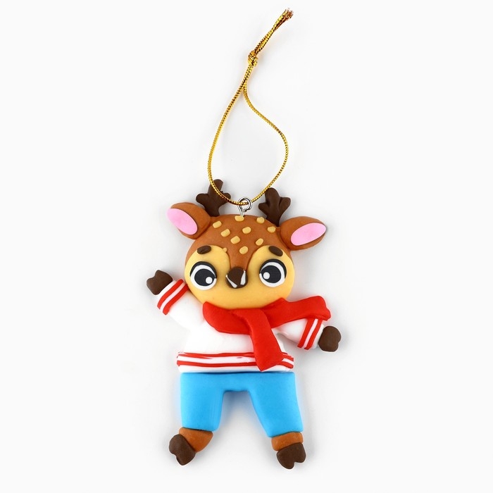 Ёлочная игрушка новогодняя &laquo;Олененок&raquo;, на Новый год, 6 х 9,3 см
