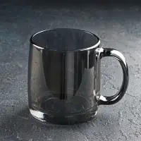 Кружка стеклянная &laquo;Нордик&raquo;, 380 мл, цвет серый