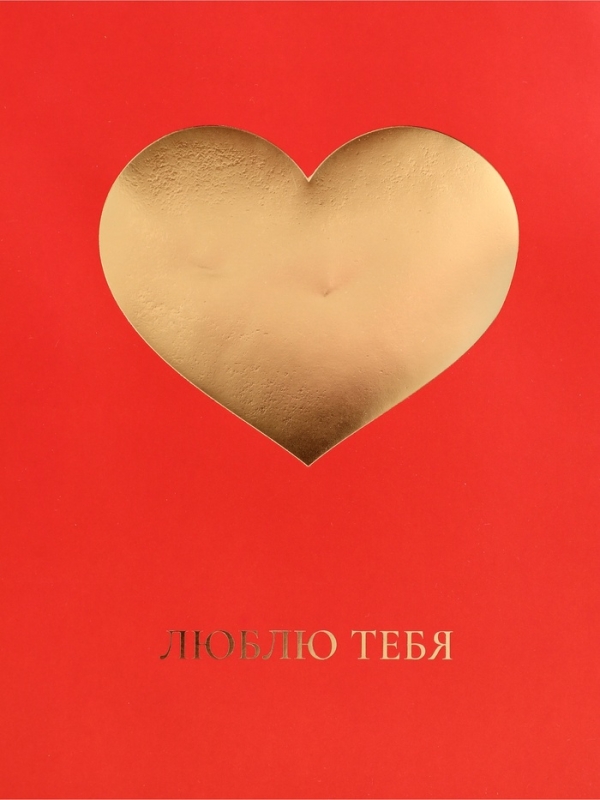 Пакет подарочный горизонтальный "Люблю тебя", 40 &times; 31 &times; 14 см