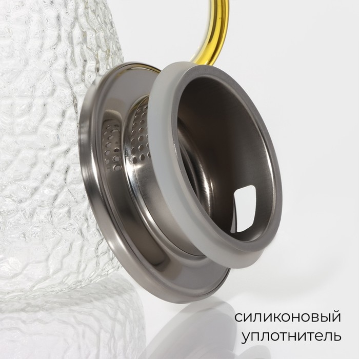 Кувшин для воды стеклянный Magistro &laquo;Сара&raquo;, 1,5 л, 16,5&times;13,5&times;21 см, с крышкой