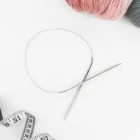 Спицы круговые, для вязания, с металлическим тросом, d=4 мм, 14/60 см