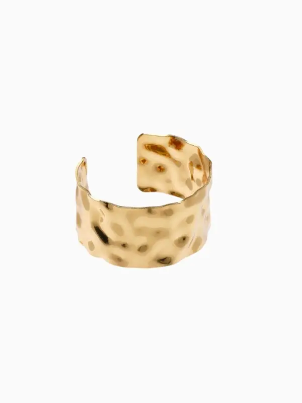 Браслет манжета &laquo;Мятый&raquo;, цвет золото