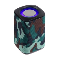 Портативная колонка Luazon LZZ-60, 5 Вт, 500 мАч, подсветка, micro SD, хаки