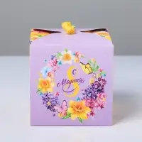 Коробка подарочная складная, упаковка, &laquo;С 8 Марта&raquo;, 12 х 12 х 12 см