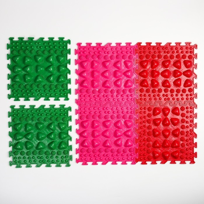 Комплект напольный модульный массажный коврик-пазл ОРТОША &laquo;МИКС - 5&raquo; (6 пазлов )