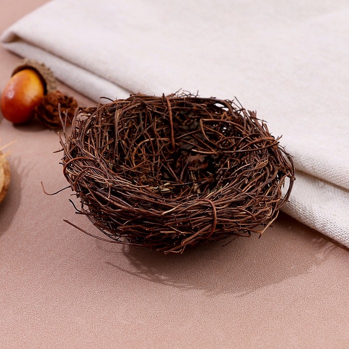 Гнездо из природных материалов для декора, 7&times;7&times;3,5 см