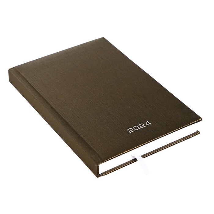 Ежедневник датированный 2024 года, А5, 176 листов, Attomex.Regent, обложка бумвинил, ляссе, блок 70 г/м2, коричневый