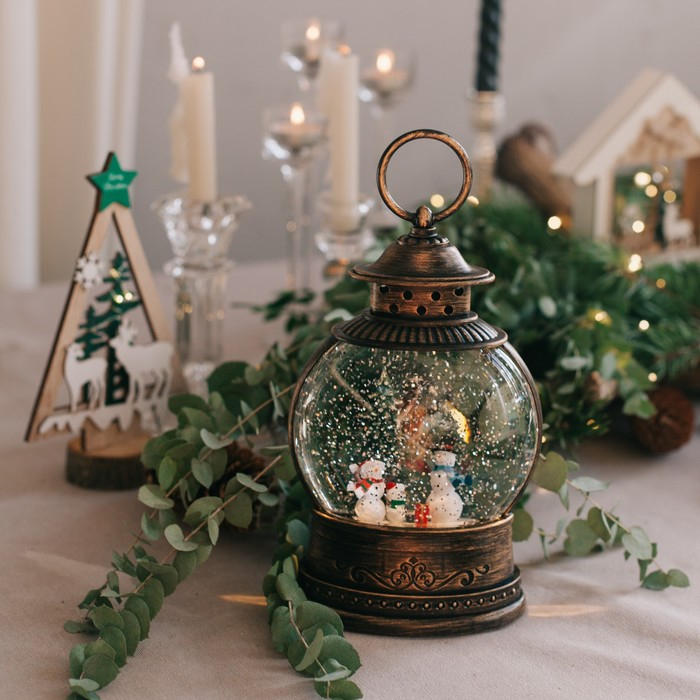 Светодиодная фигура &laquo;Семья снеговиков&raquo; 12.5 &times; 20 &times; 12.5 см, пластик, батарейки АААх3 (не в комплекте), свечение тёплое белое