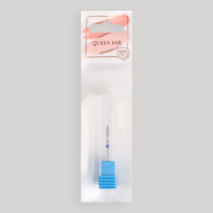 Фреза алмазная для маникюра &laquo;Пламя&raquo;, средняя зернистость, 2,3 &times; 10 мм, в пластиковом футляре