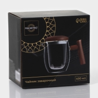 Чайник стеклянный заварочный с ситом Magistro &laquo;Лофт&raquo; 400 мл, 15&times;9&times;11,5 см