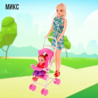 Кукла-модель &laquo;Мама с дочкой&raquo; с коляской, МИКС