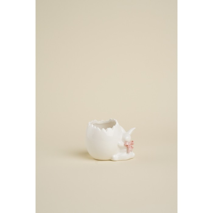 Подставка керамическая для яйца &laquo;Зайка&raquo;, 9&times;6,5&times;7 см, цвет белый