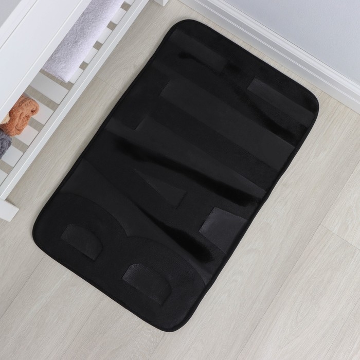 Коврик для ванной и туалета SAVANNA &laquo;Bath&raquo;, 50&times;80 см, цвет чёрный