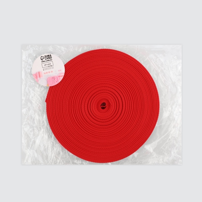 Стропа ременная, 20 мм, 50 &plusmn; 1 м, плотность 8,2 гр/м, цвет красный №35