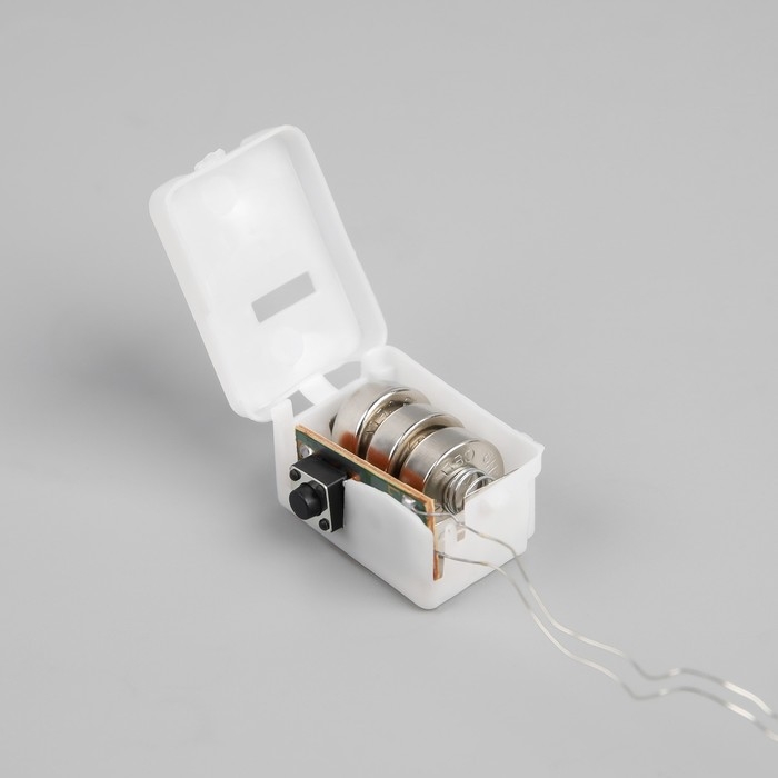 Набор гирлянд &laquo;Нить&raquo; 2 м роса, IP20, серебристая нить, 20 LED, свечение белое, 3 режима, батарейки AG13х3 (в комплекте), 3 шт.