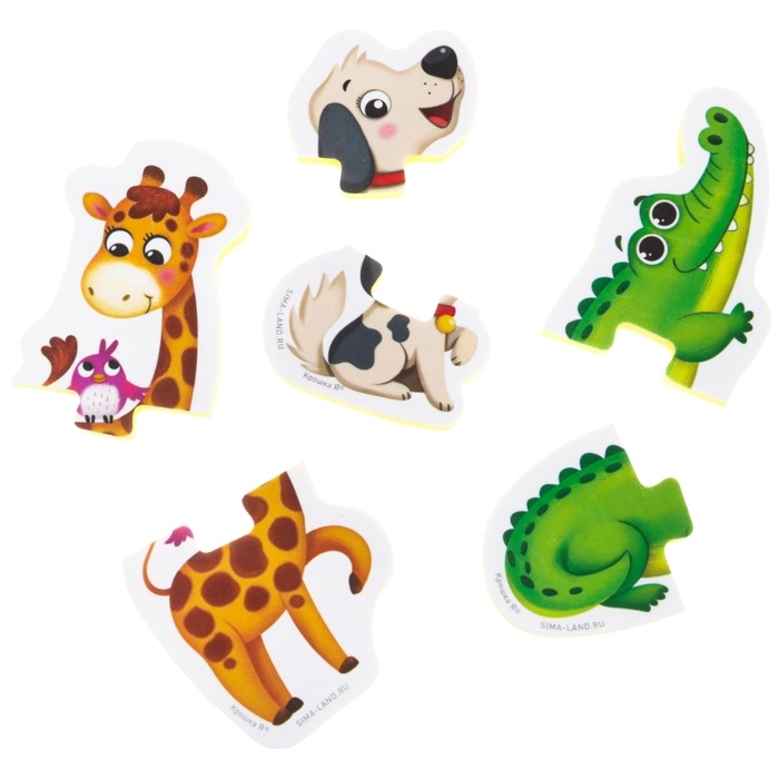 Мягкий пазл для малышей &laquo;Собираем животных&raquo;, 20 пазлов, 40 деталей, Крошка Я