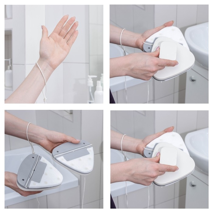 Магнитная щетка для мытья окон с двух сторон Raccoon &laquo;Модерн&raquo;, треугольная, на стекло 3-10 мм