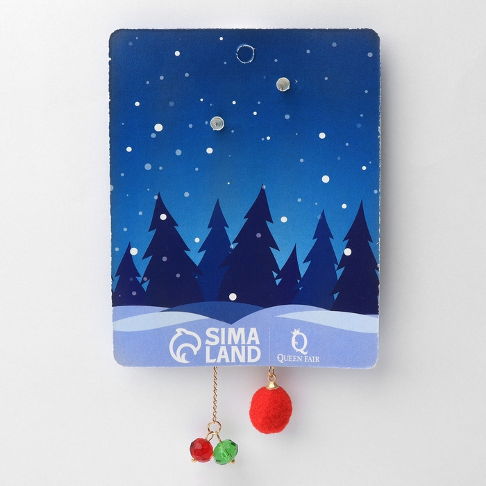 Новый год! Серьги &laquo;Новогодние&raquo; висячие, пингвин, цветные в золоте